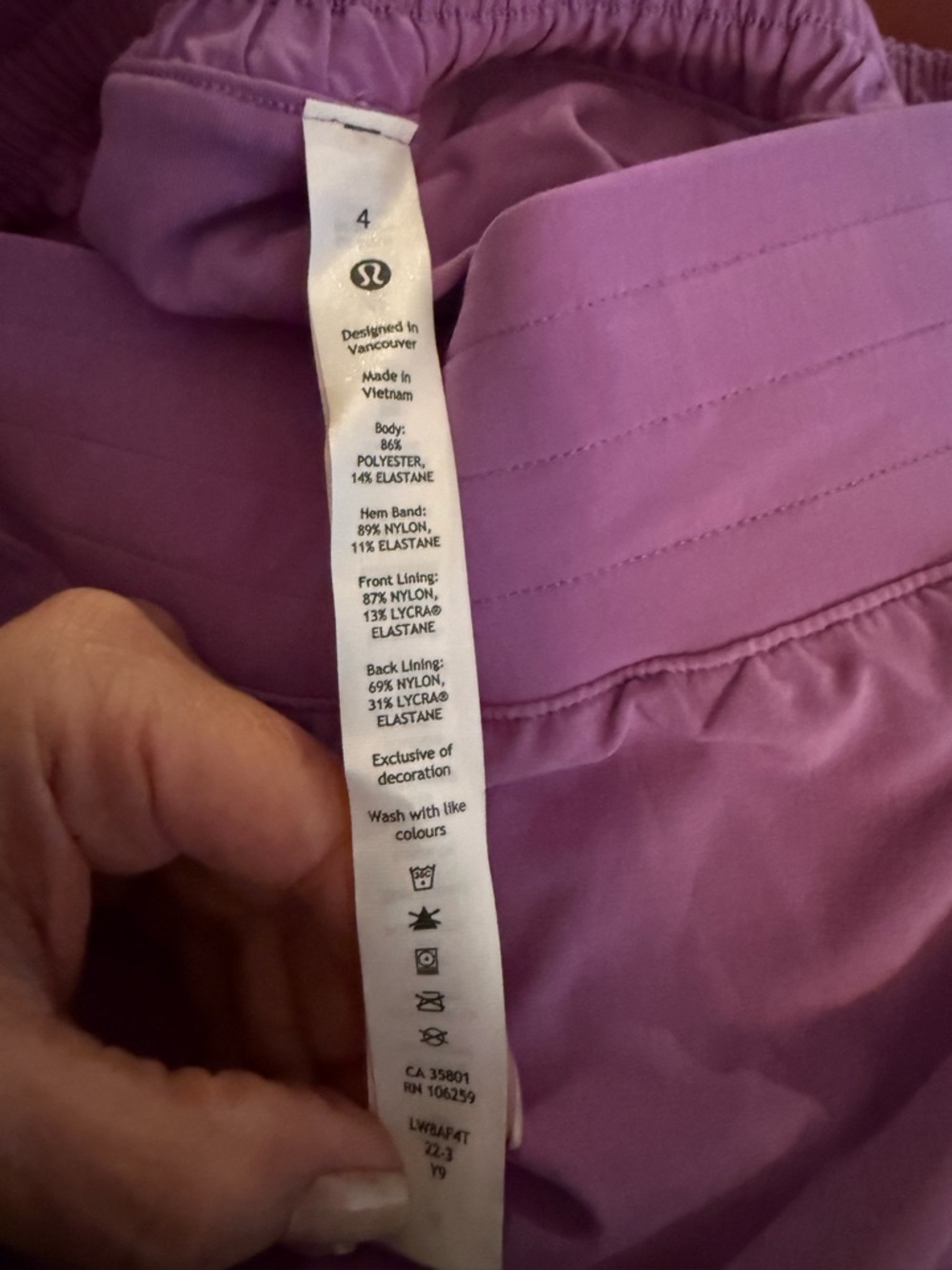 Lululemon Hotty Hot HR Skirt Tennis Golf Long Purple Blossom Light Size 4 NWT - Picture 10 of 11